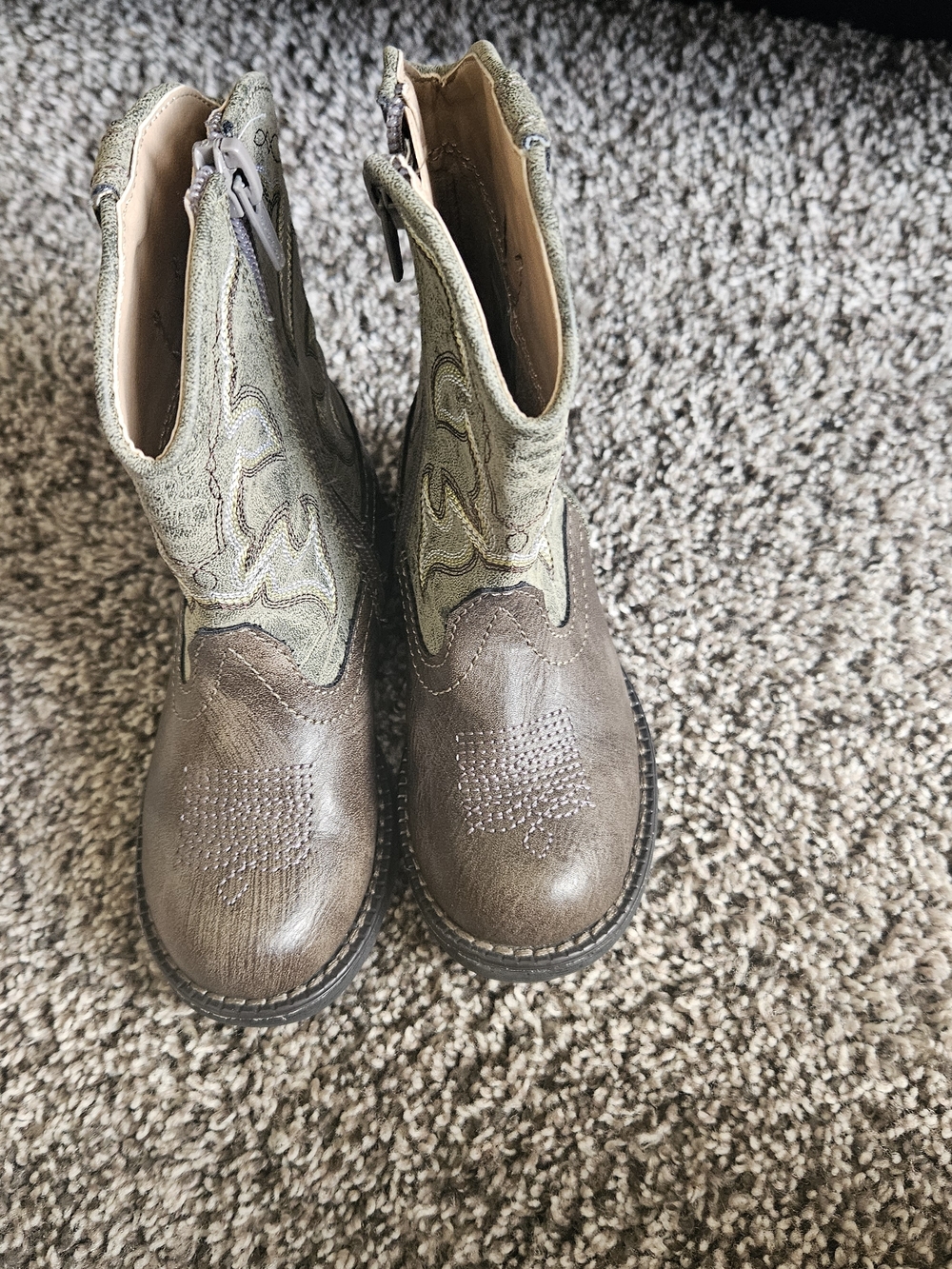 Roper Brown and Olive Western Zip Boot